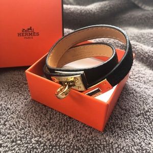 H Leather Wrap Bracelet